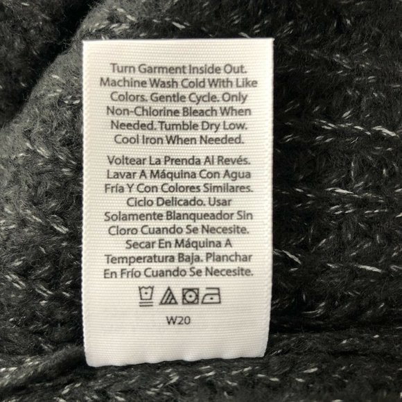 Time & Tru Womens Cowl Neck Sweater Black Heathered Longline Relaxed Fit Casual - Picture 9 of 12